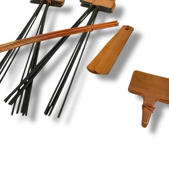 Restoration Hardware RH Copper Garden Plant Tag Marker Set in Wood Box - Picture 9 of 11